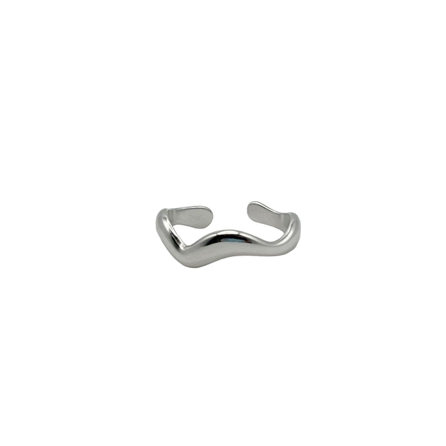 Abstract Adjustable Ring- Silver image 0