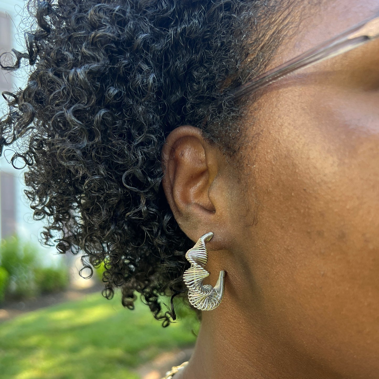 Twisted Wire Earrings- Silver image 2