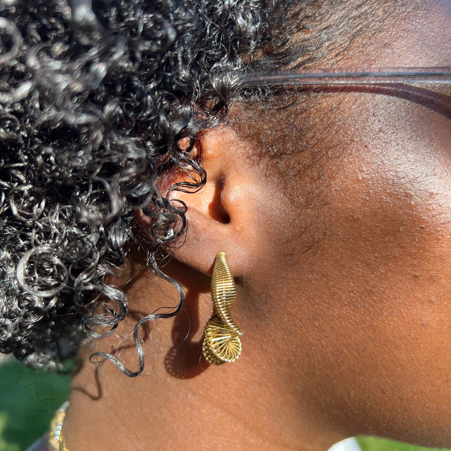 Twisted Wire Earrings- Gold image 2