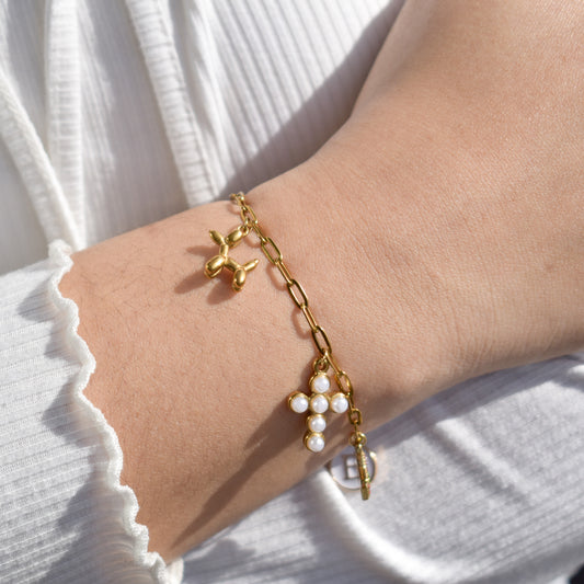 Pearl Cross Charm image 1