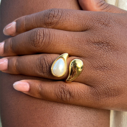 Sculpted Pearl Ring