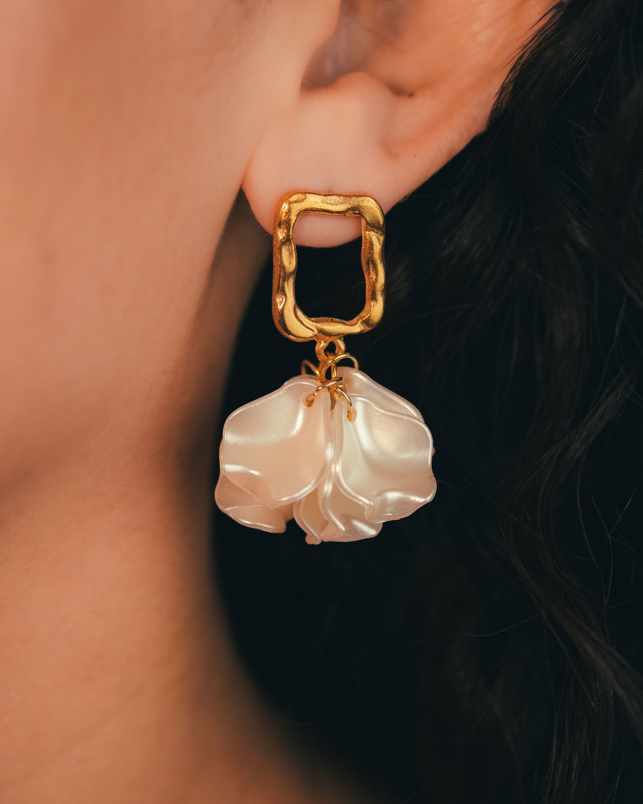 Pearl Petal Earrings