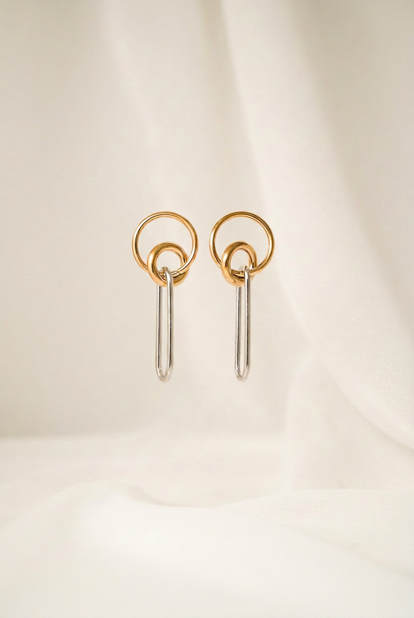 Mixed Metal Link Earrings