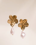 Floral Pearl Drop Earrings