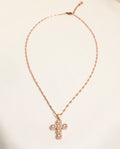 Cluster CZ Cross Necklace