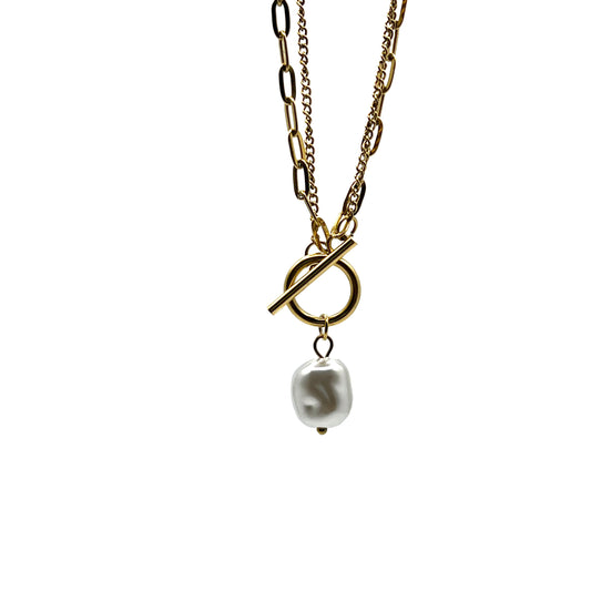 Pearl Choker Chain Necklace image 1
