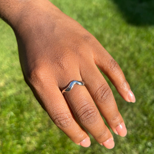 Abstract Adjustable Ring- Silver image 1