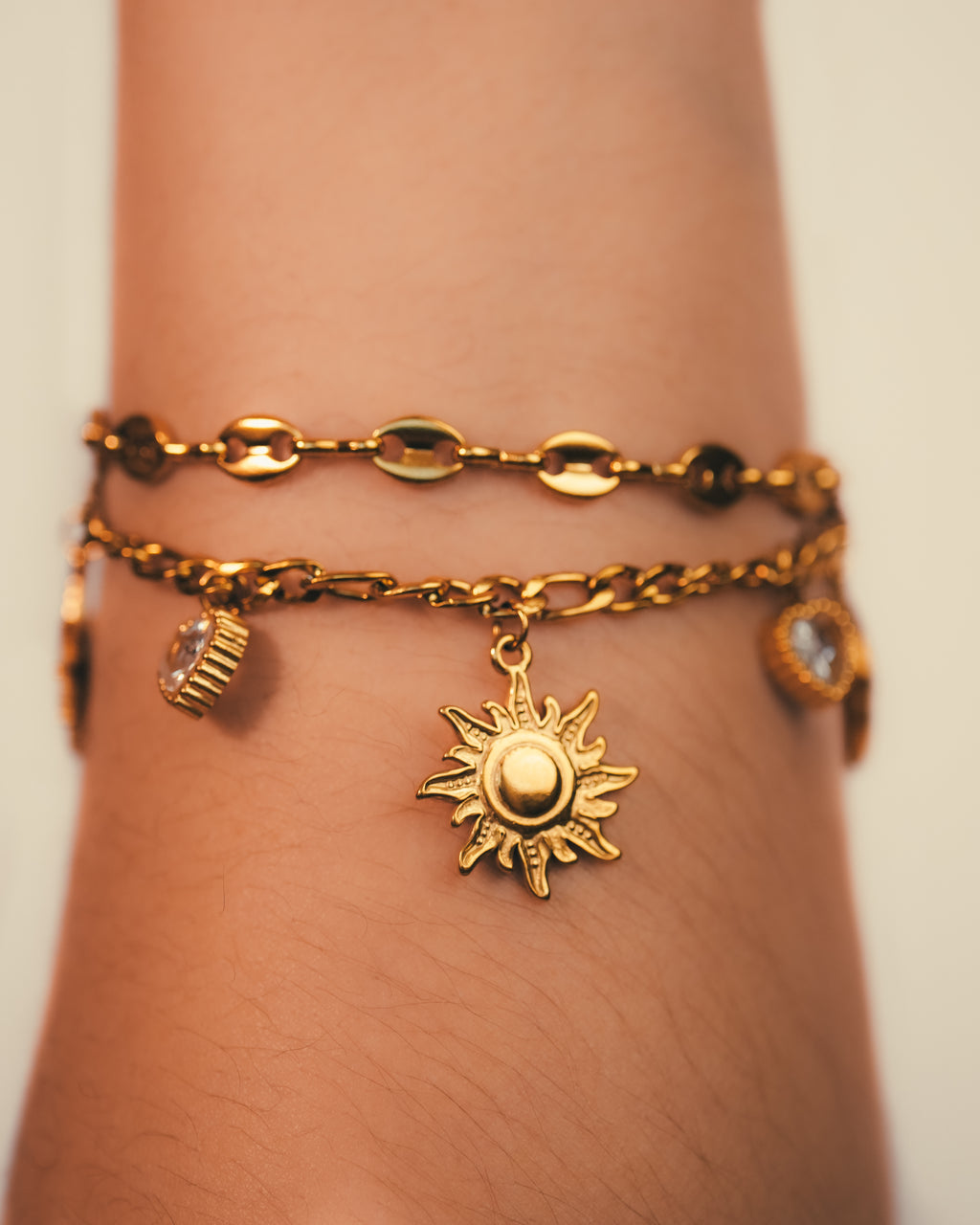 Two Chain Celestial Charm Bracelet