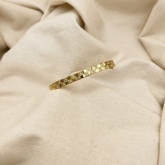 Checker CZ Cuff Bracelet