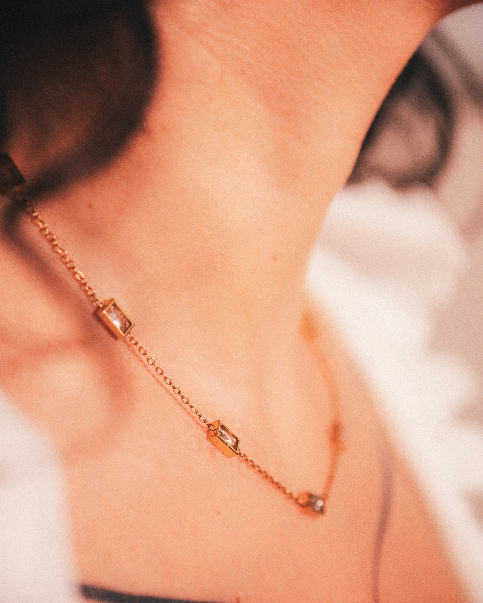 Beveled Baguette Necklace