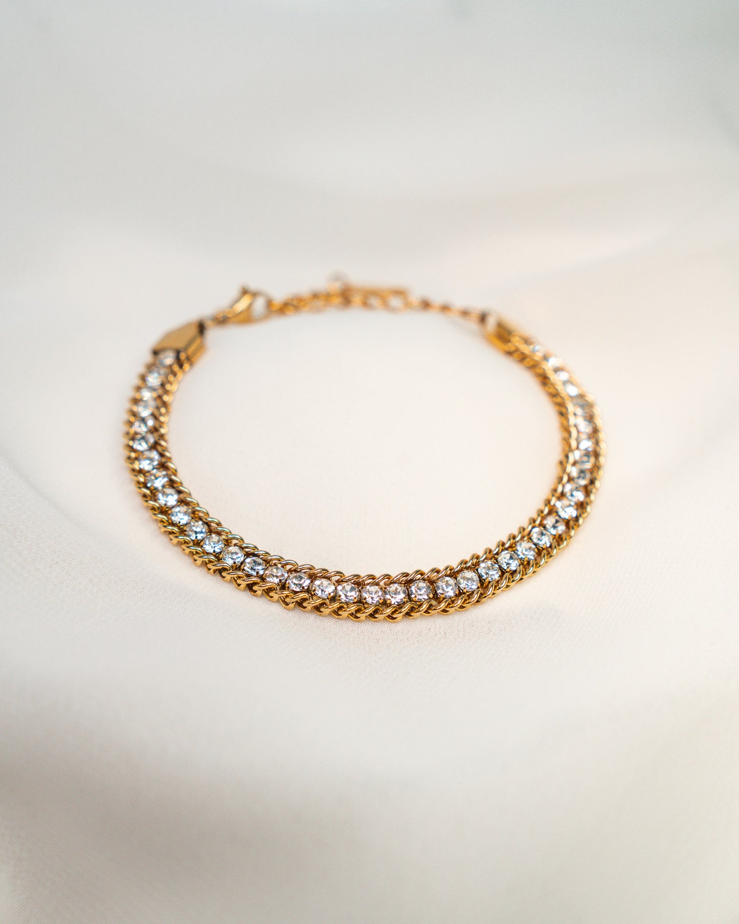 Dual Chain Rhinestone Bracelet