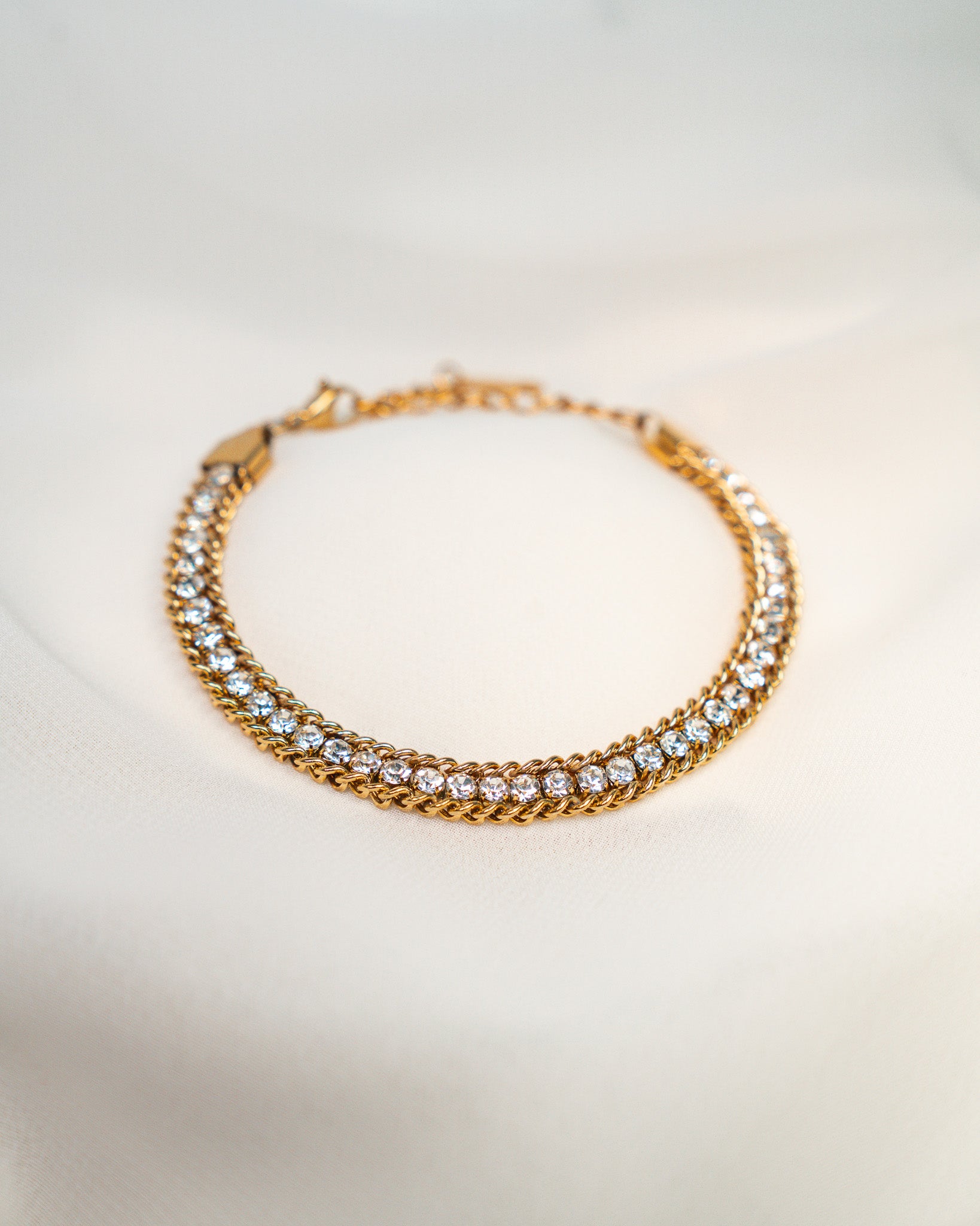 Dual Chain Rhinestone Bracelet