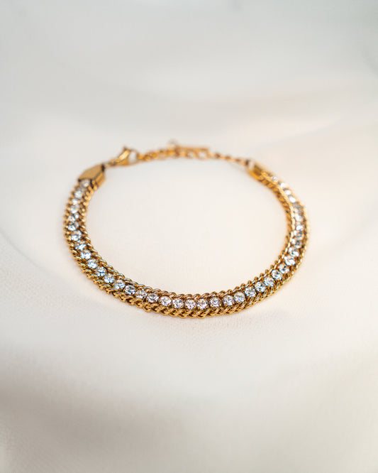 Dual Chain Rhinestone Bracelet