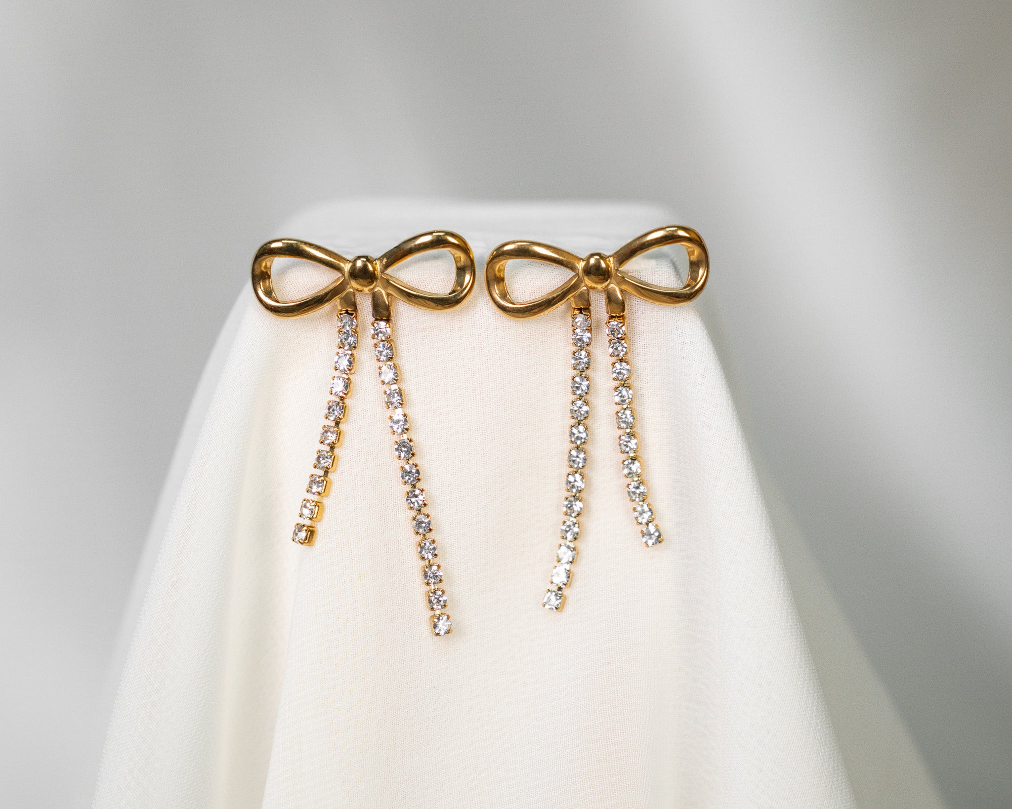 Rhinestone Bow Earrings