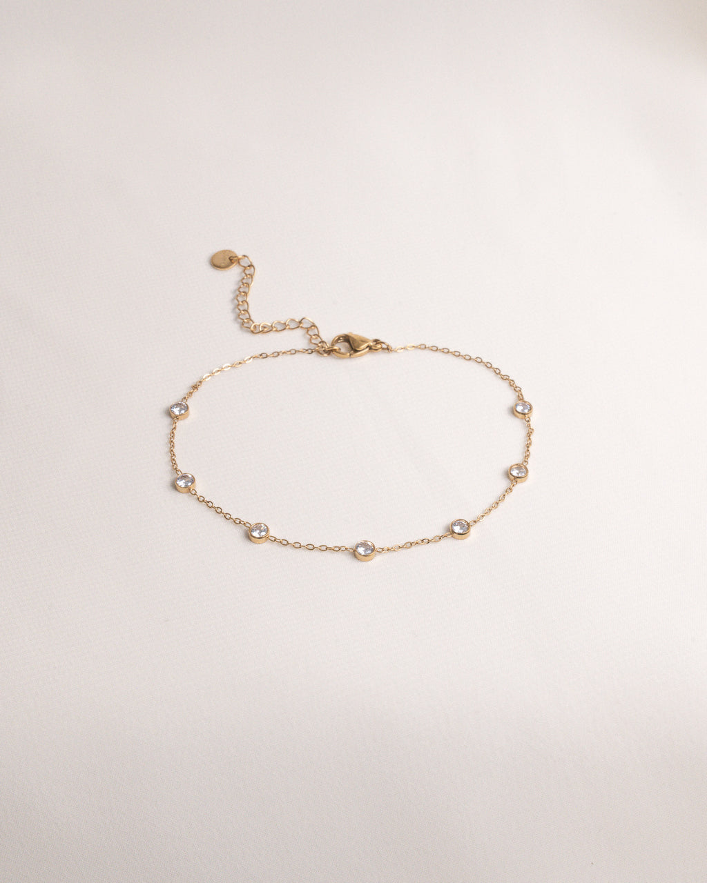 Dainty Gold Bezel Anklet