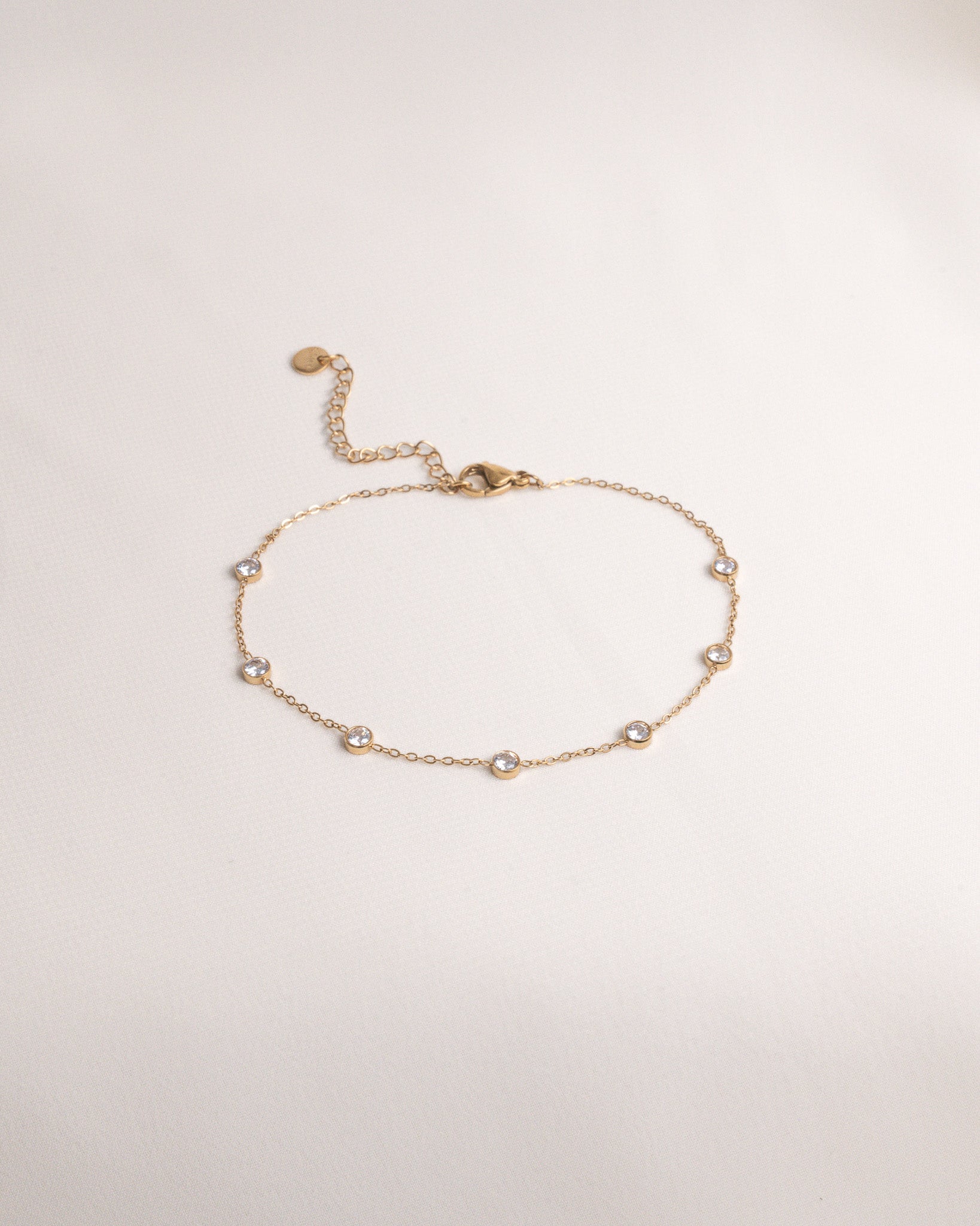 Dainty Gold Bezel Anklet