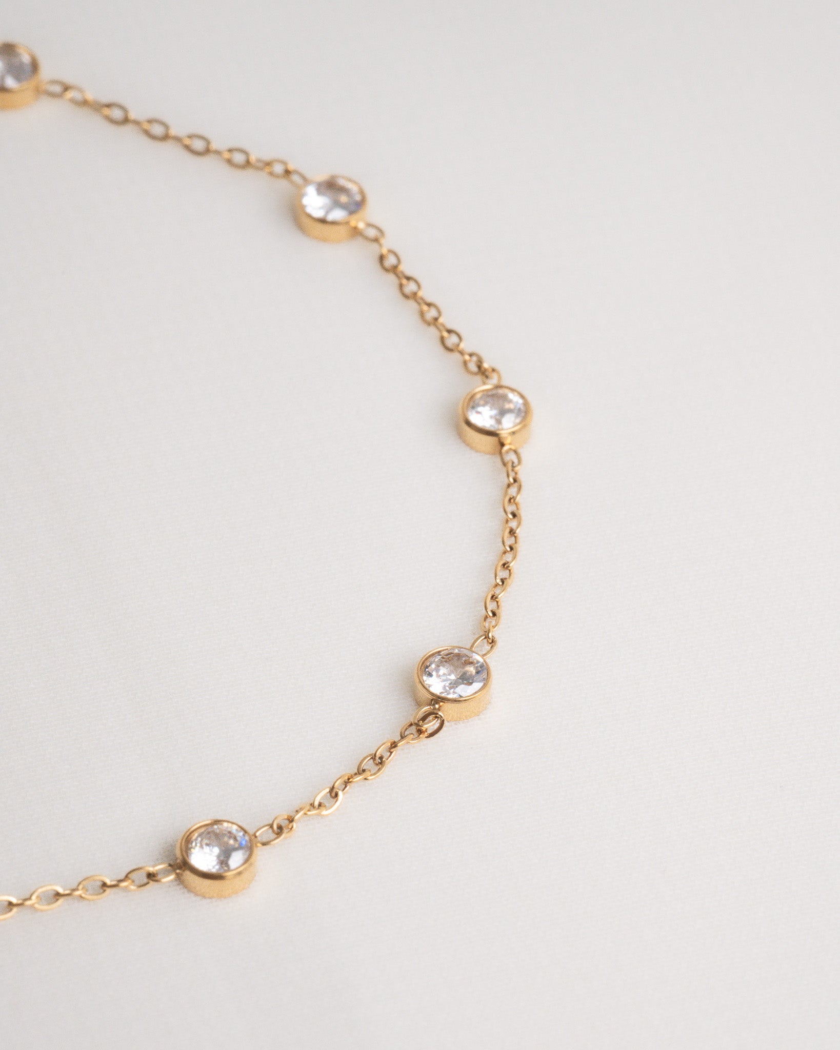 Dainty Gold Bezel Anklet