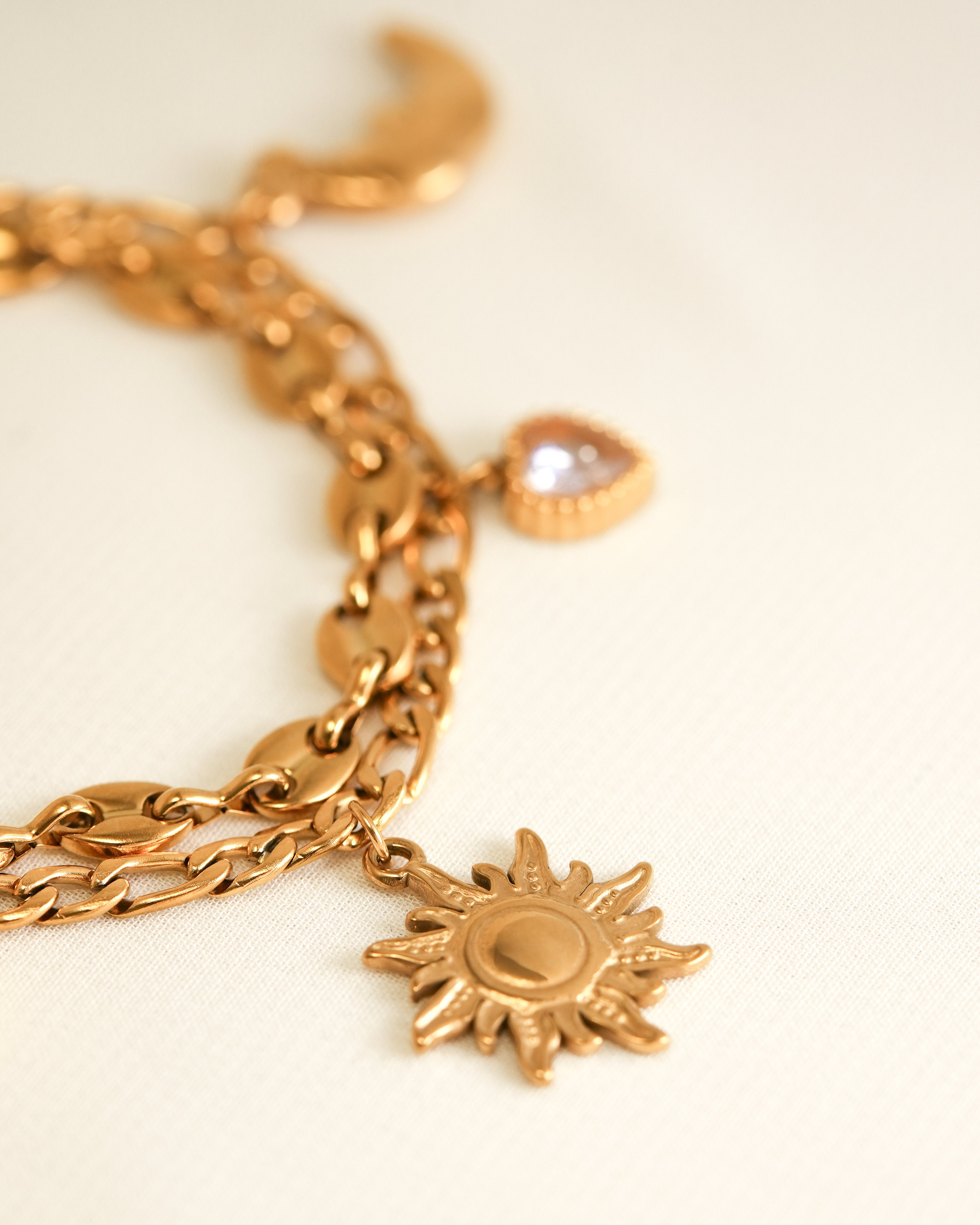 Two Chain Celestial Charm Bracelet
