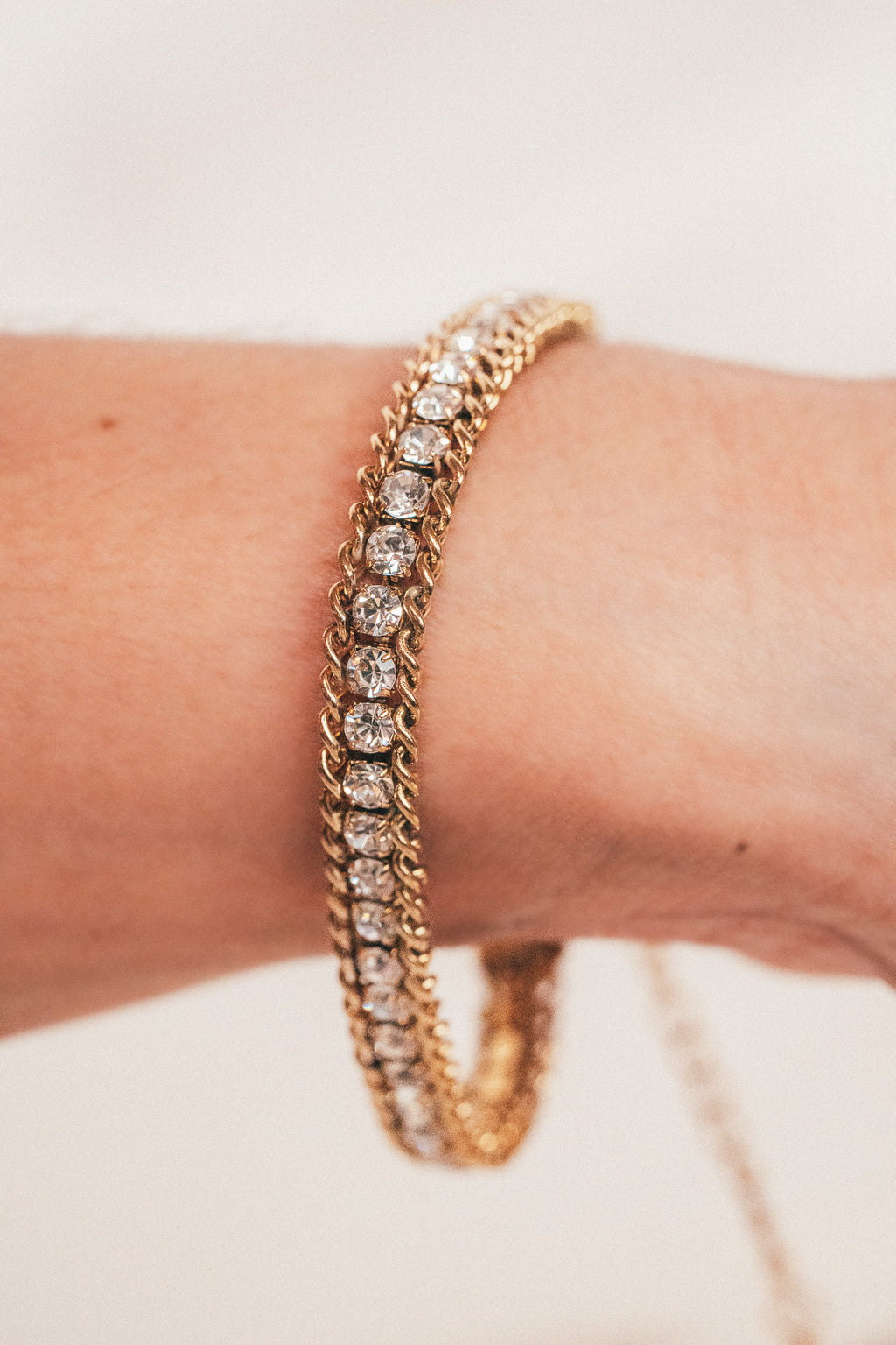 Dual Chain Rhinestone Bracelet