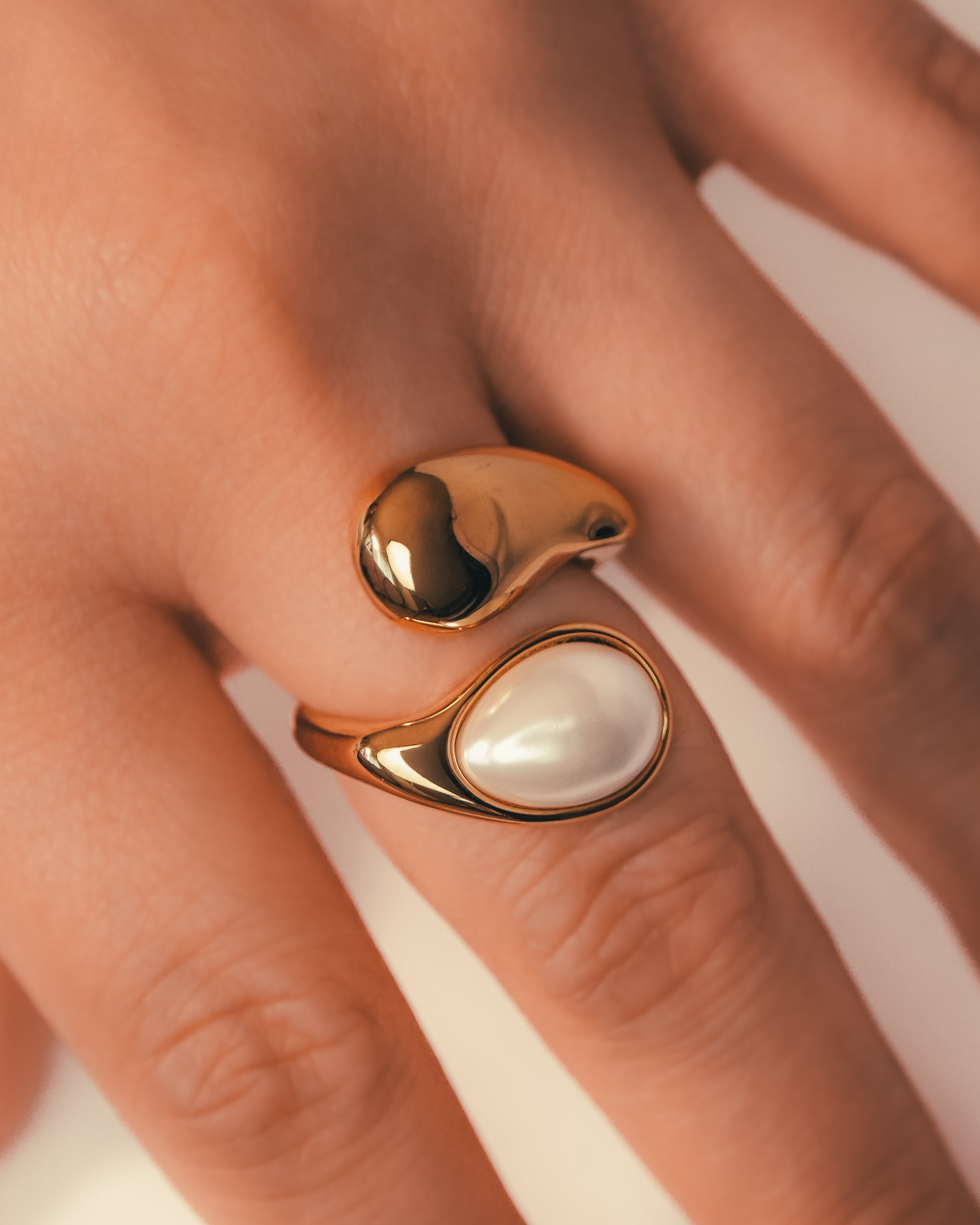 Sculpted Pearl Ring