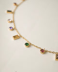 Colorful Bezel Drop Necklace