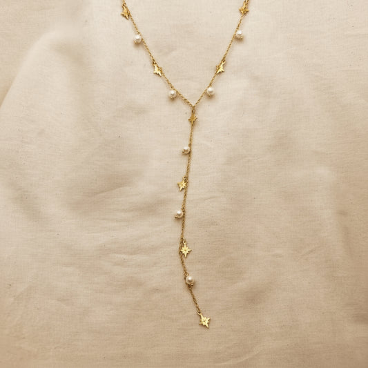 Starburst Pearl Y Necklace
