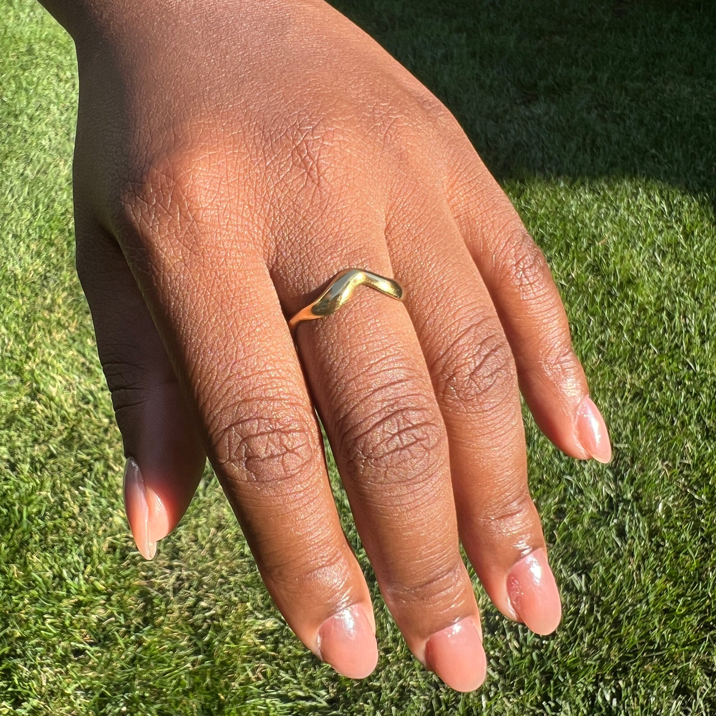 Abstract Adjustable Ring- Gold image 1