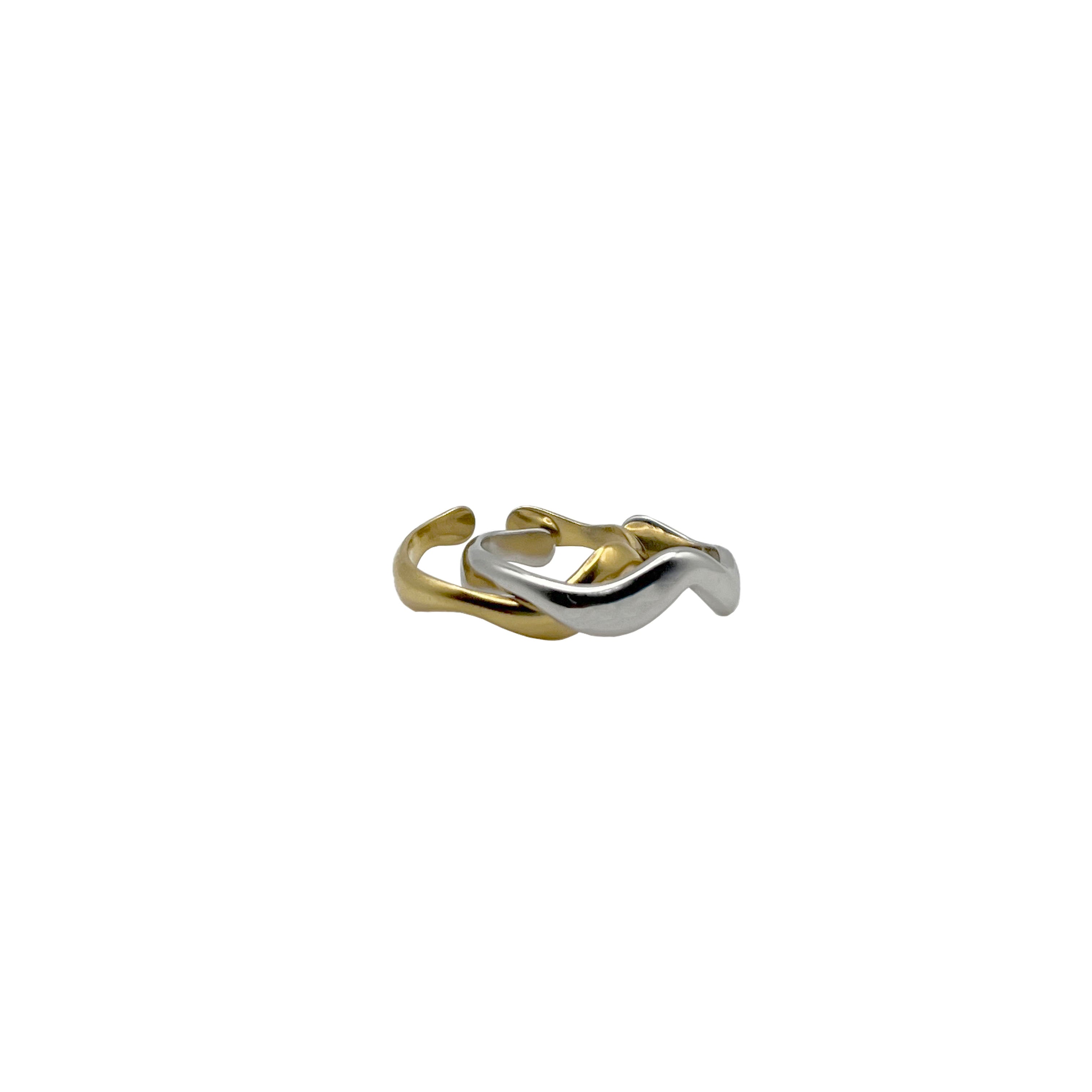 Abstract Adjustable Ring- Gold image 3