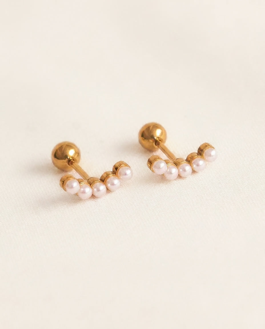 Pearl Bar Cartilage Studs