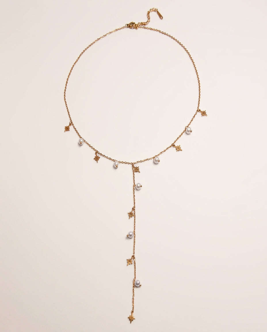 Starburst Pearl Y Necklace