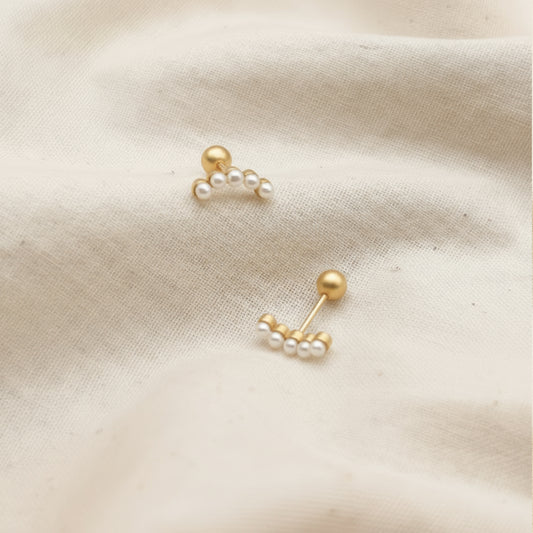 Pearl Bar Cartilage Studs